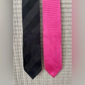 Donald J Trump Signature Collection Black & Hot Pink Silk Neckties - Pack of 2